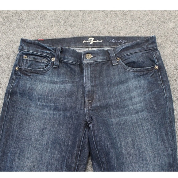 7 For All Mankind Charlize Bootcut Jeans Dark Wash Women's Size 29 - Picture 3 of 11